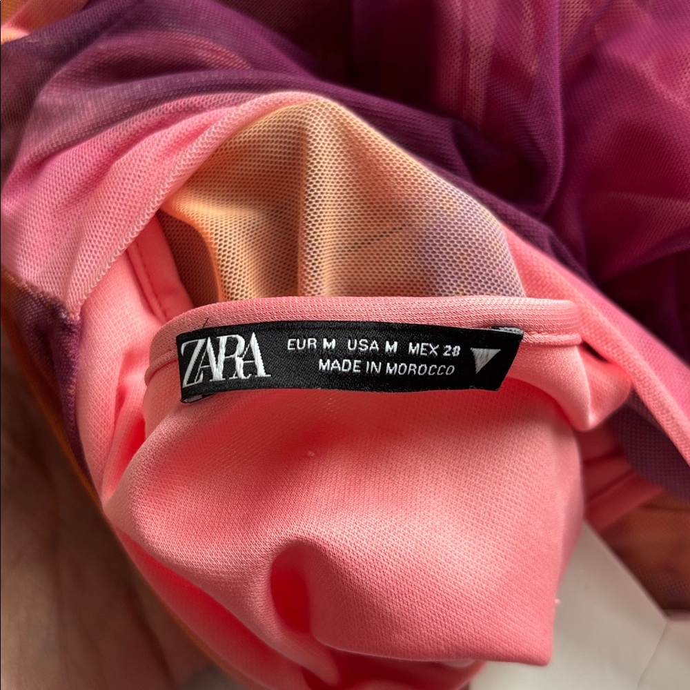 Zara Pink and Orange Tie-Dye Blouse - Picture 4 of 4